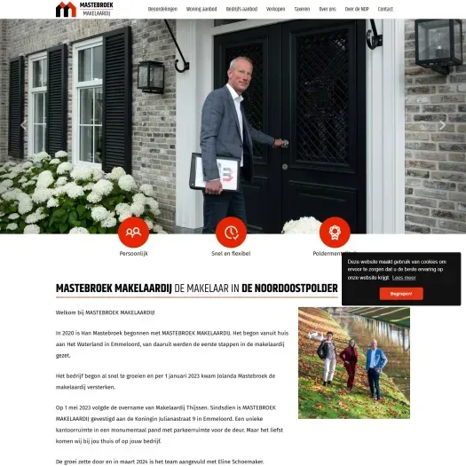Screenshot der Website von www.mastebroekmakelaardij.nl