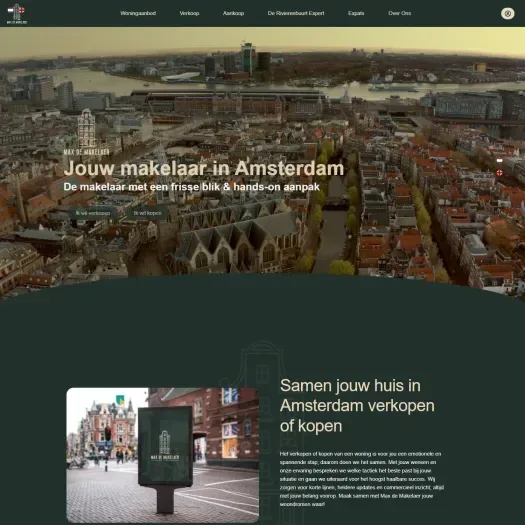 Screenshot of the website of www.maxdemakelaer.com