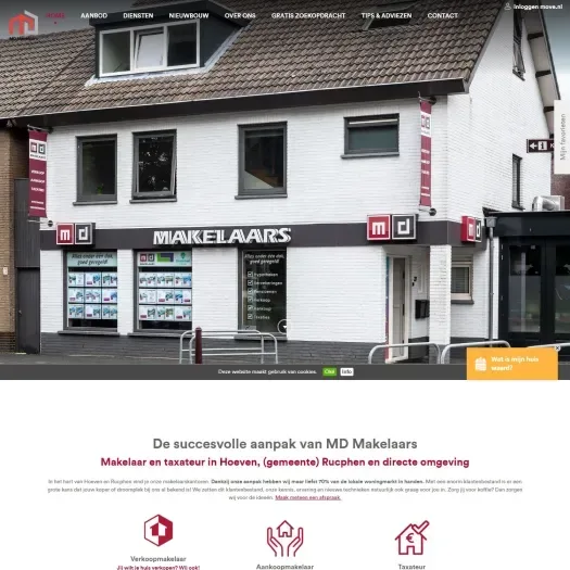 Screenshot der Website von www.mdmakelaars.nl