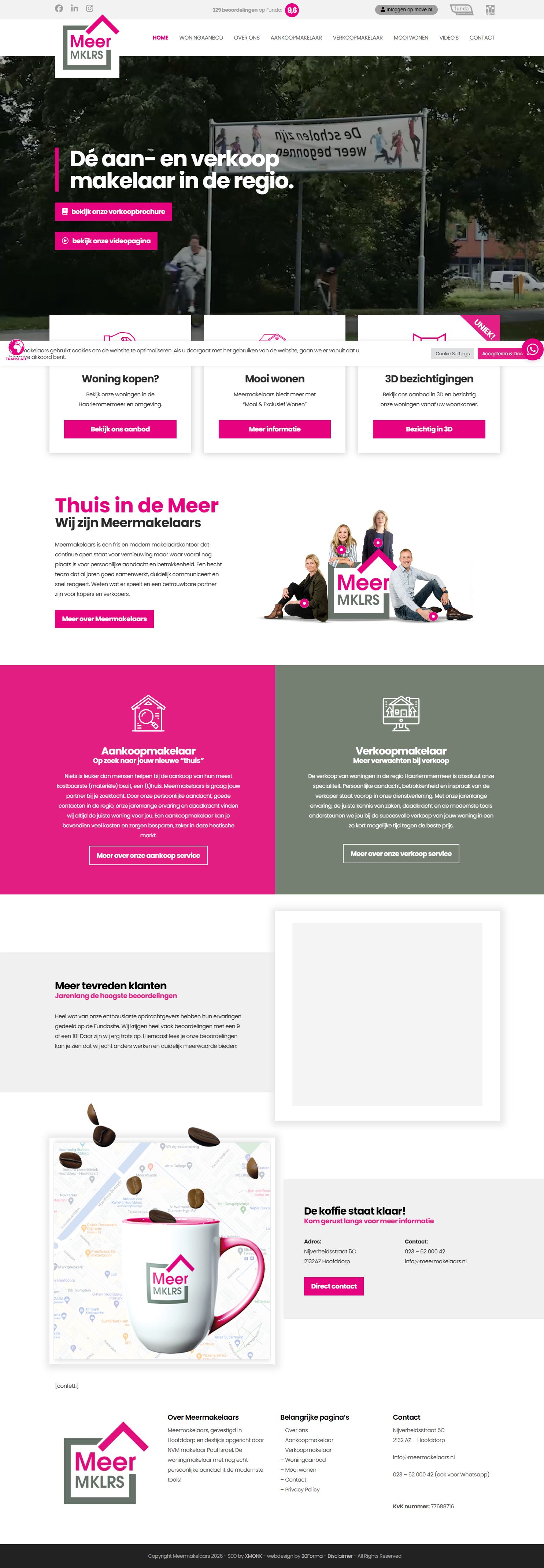 Screenshot van de website van www.meermakelaars.nl