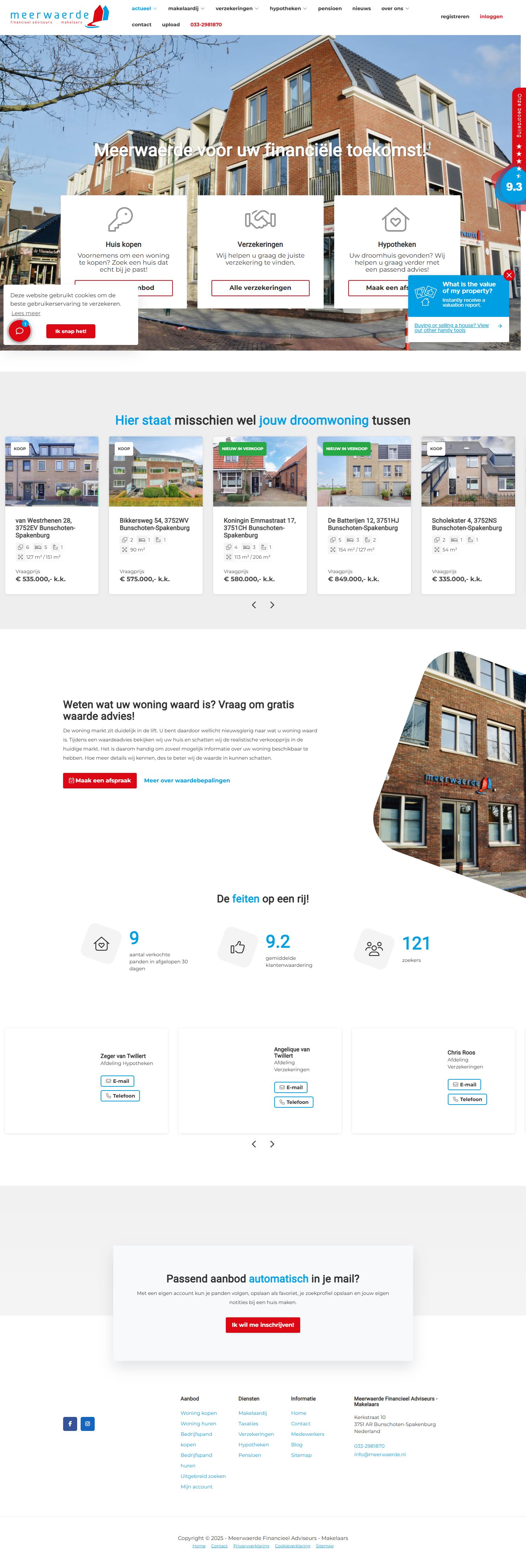 Screenshot van de website van www.meerwaerde.nl