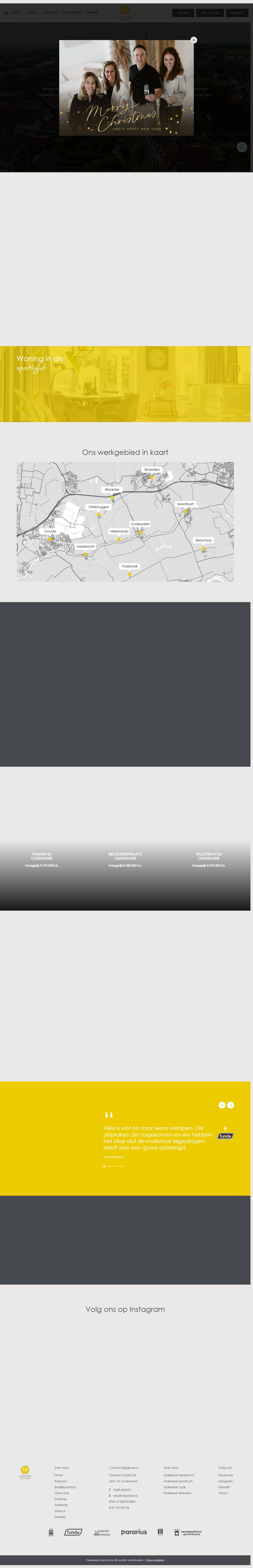 Screenshot van de website van www.meesters.nl