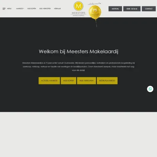 Screenshot of the website of www.meesters.nl