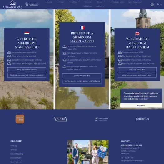 Screenshot van de website van www.meijboommakelaardij.nl