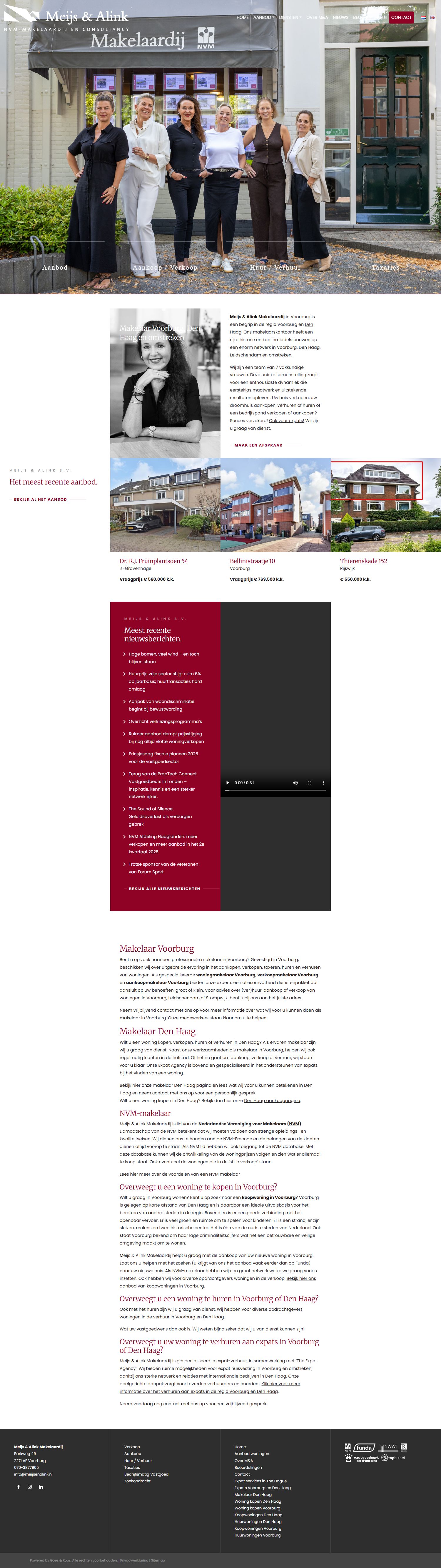 Screenshot van de website van www.meijsenalink.nl