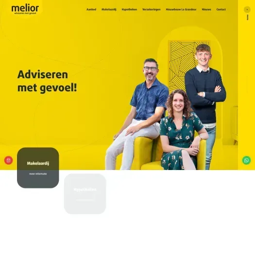 Screenshot der Website von www.melior.nl