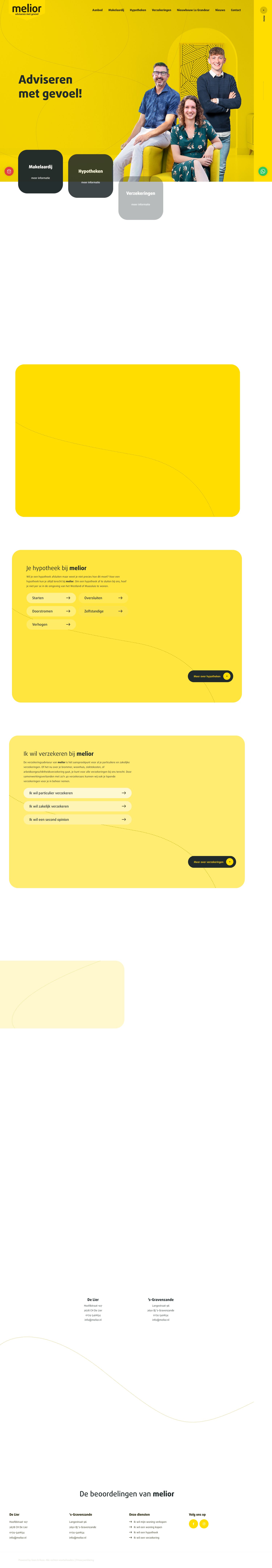 Screenshot van de website van www.melior.nl