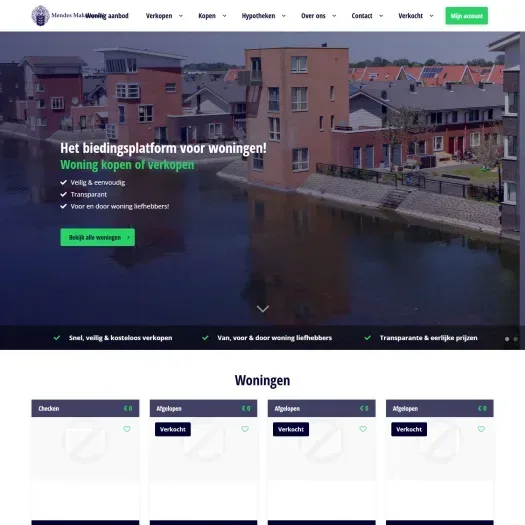 Capture d'écran du site web de www.mendesmakelaardij.nl