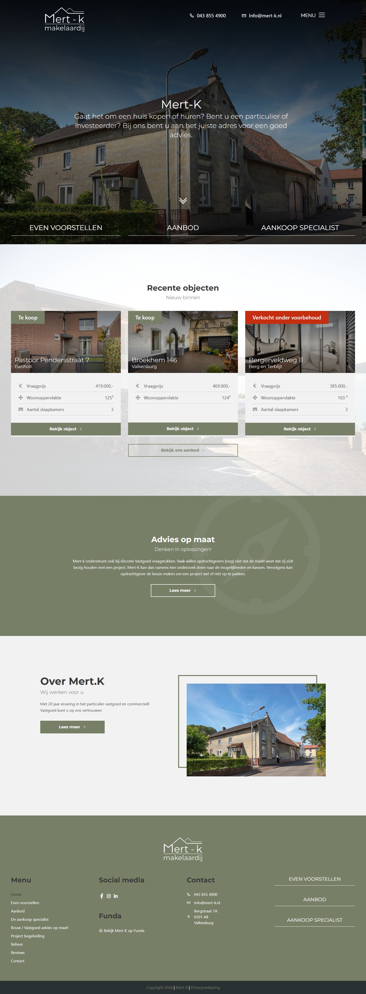 Screenshot van de website van www.mert-k.nl