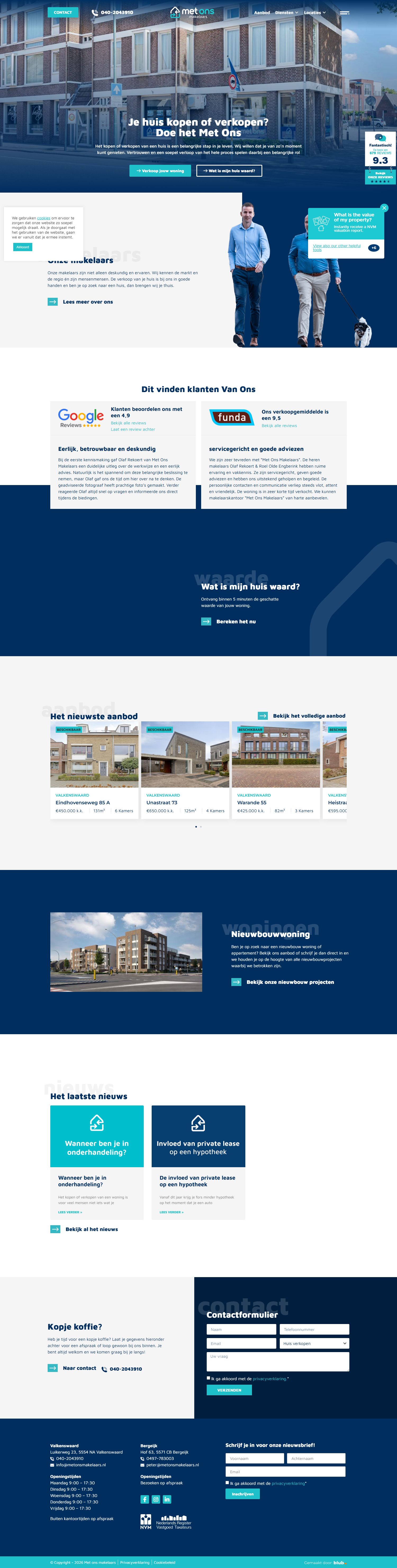 Screenshot van de website van www.metonsmakelaars.nl