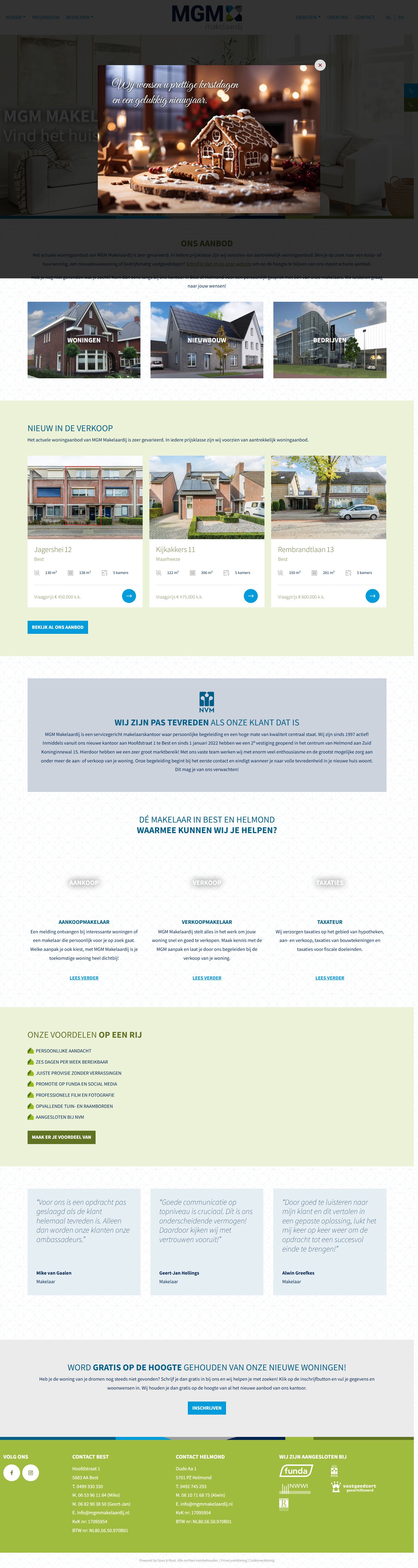 Screenshot van de website van www.mgmmakelaardij.nl