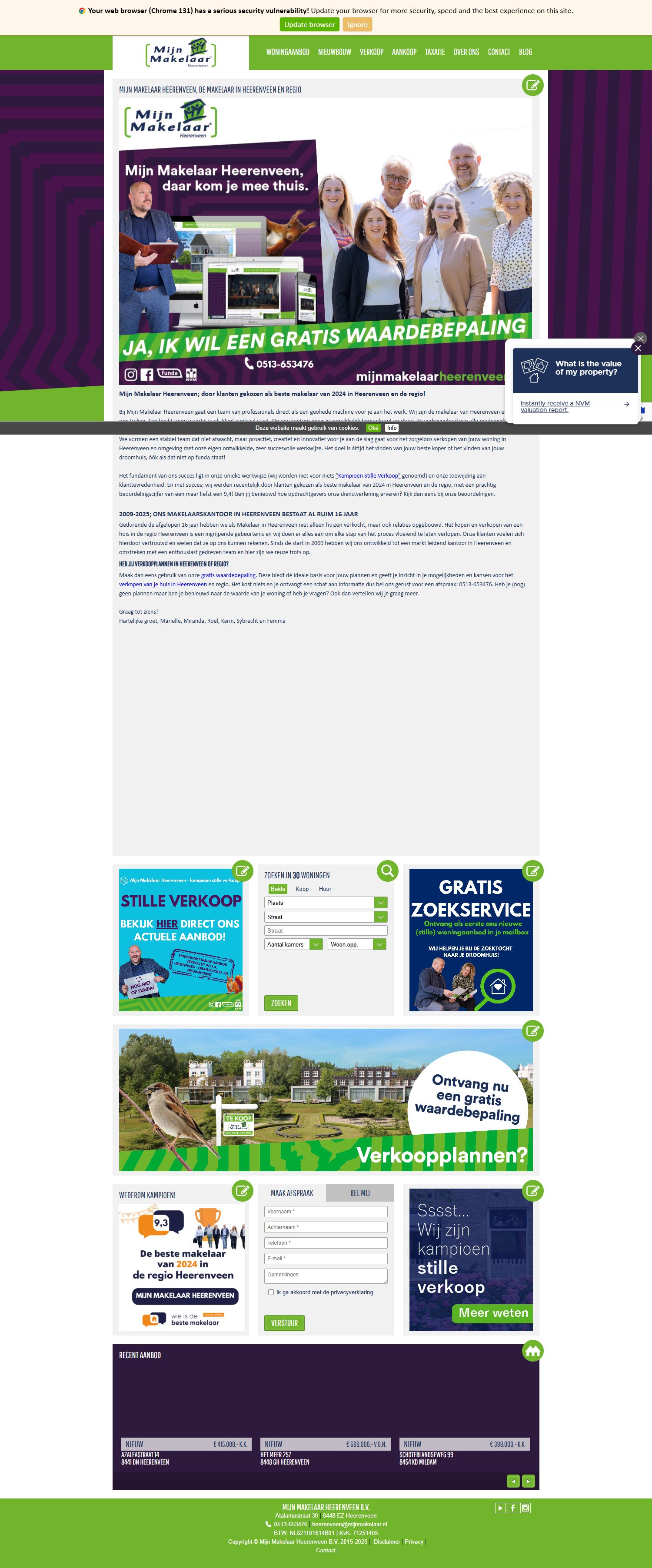 Screenshot van de website van www.mijnmakelaarheerenveen.nl