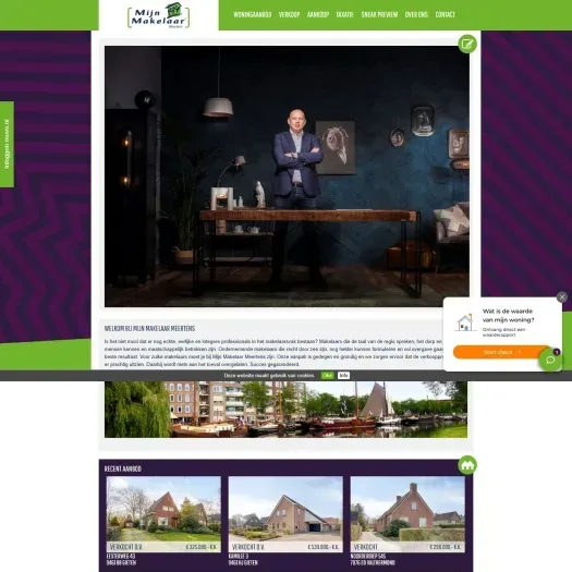 Screenshot van de website van www.mijnmakelaarmeertens.nl
