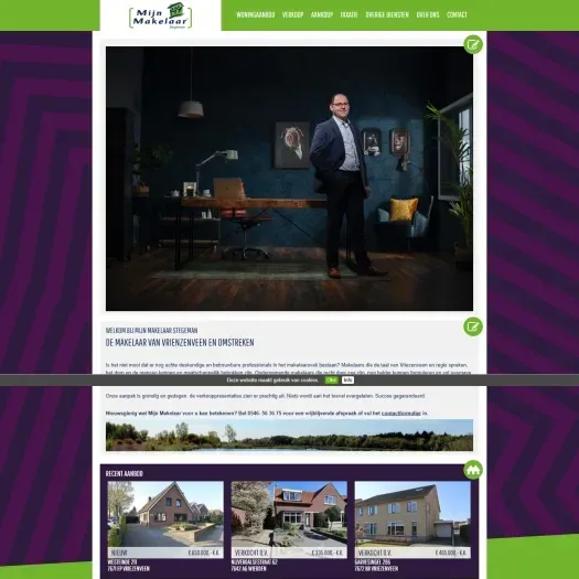 Screenshot van de website van www.mijnmakelaarstegeman.nl