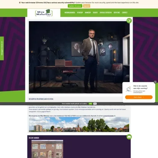 Capture d'écran du site web de www.mijnmakelaarvechtdal.nl