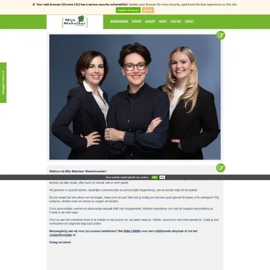 Capture d'écran du site web de www.mijnmakelaarwesterkwartier.nl