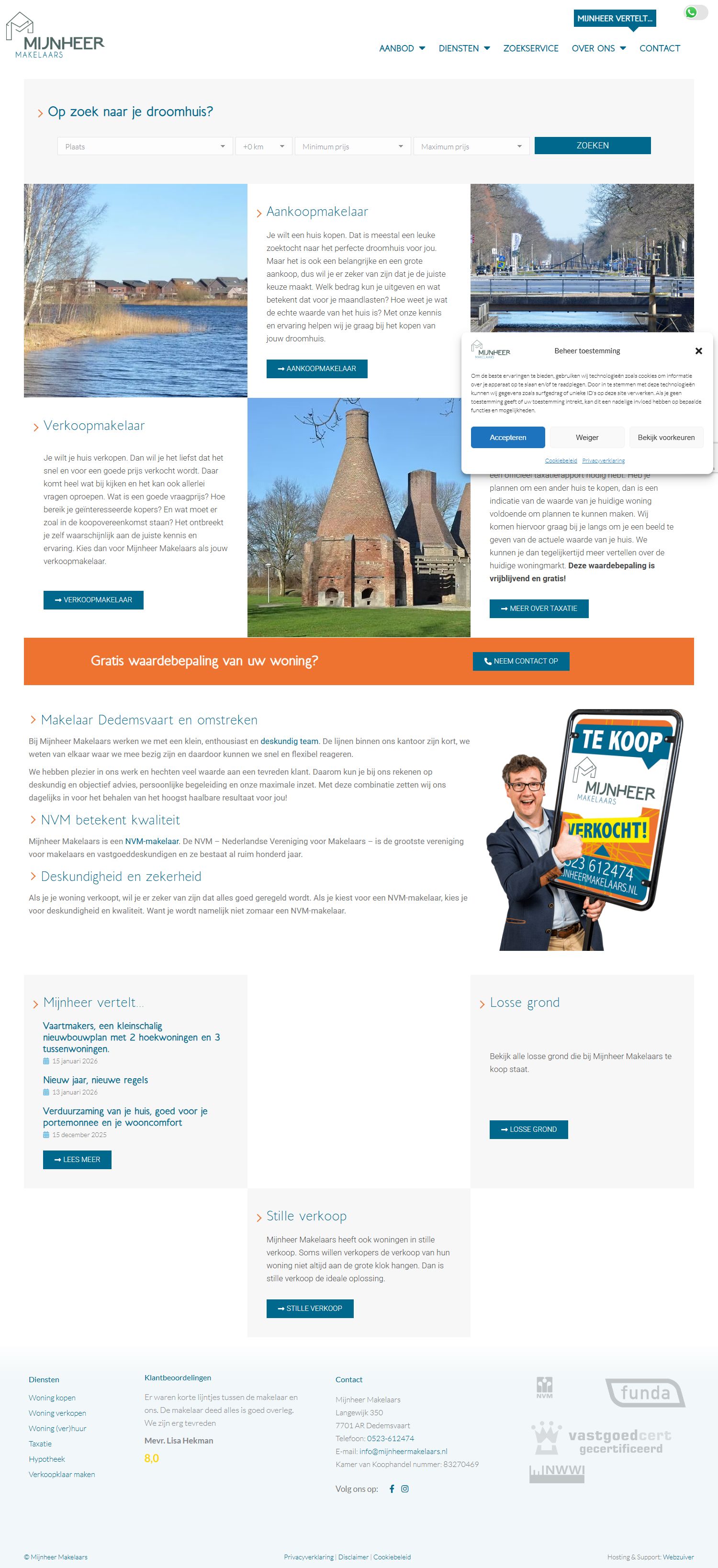 Screenshot van de website van www.mijnheermakelaars.nl
