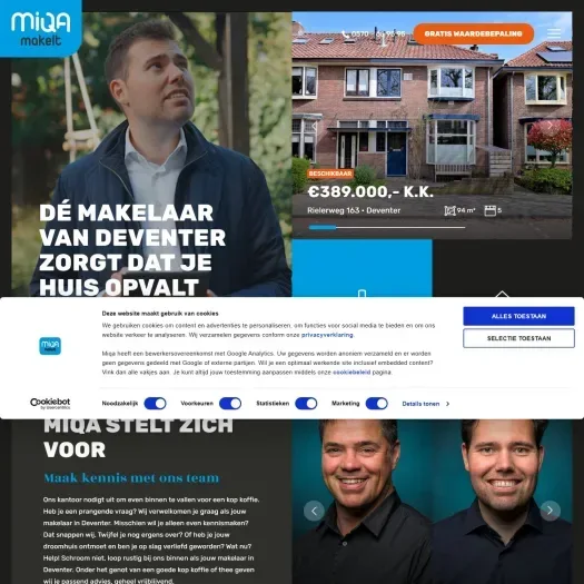 Screenshot der Website von www.miqa.nl
