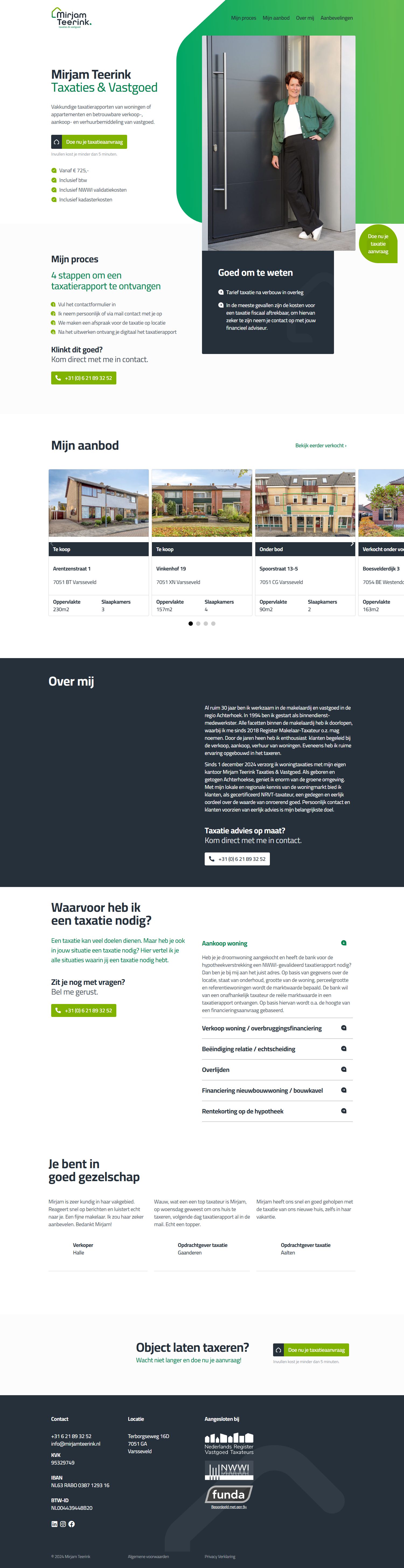 Screenshot van de website van www.mirjamteerink.nl
