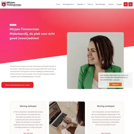 Screenshot der Website von www.mirjamtimmermanmakelaardij.nl