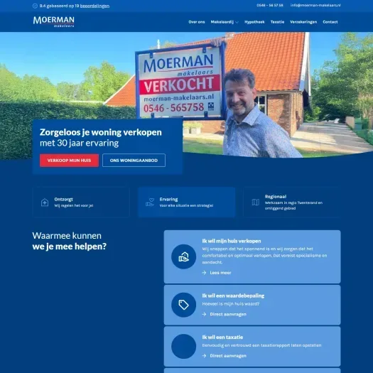 Screenshot der Website von www.moerman-makelaars.nl