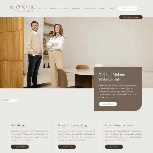 Capture d'écran du site web de www.mokummakelaardij.com