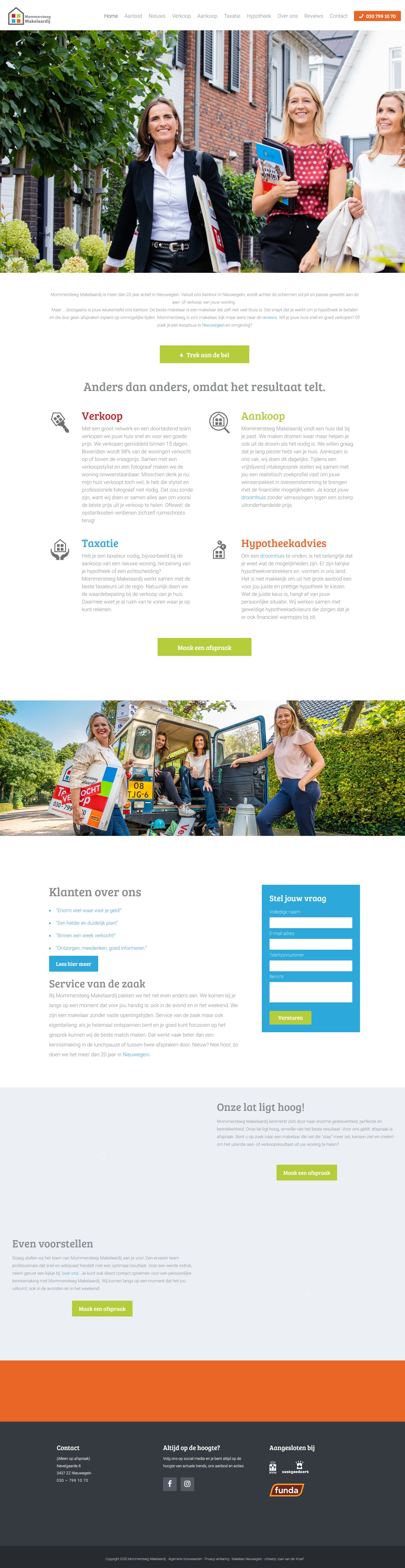 Screenshot van de website van www.mommersteegmakelaardij.nl