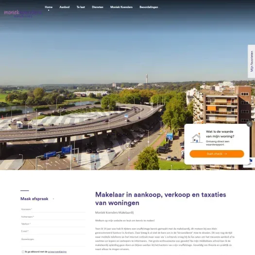 Screenshot van de website van www.moniekkoenders.nl