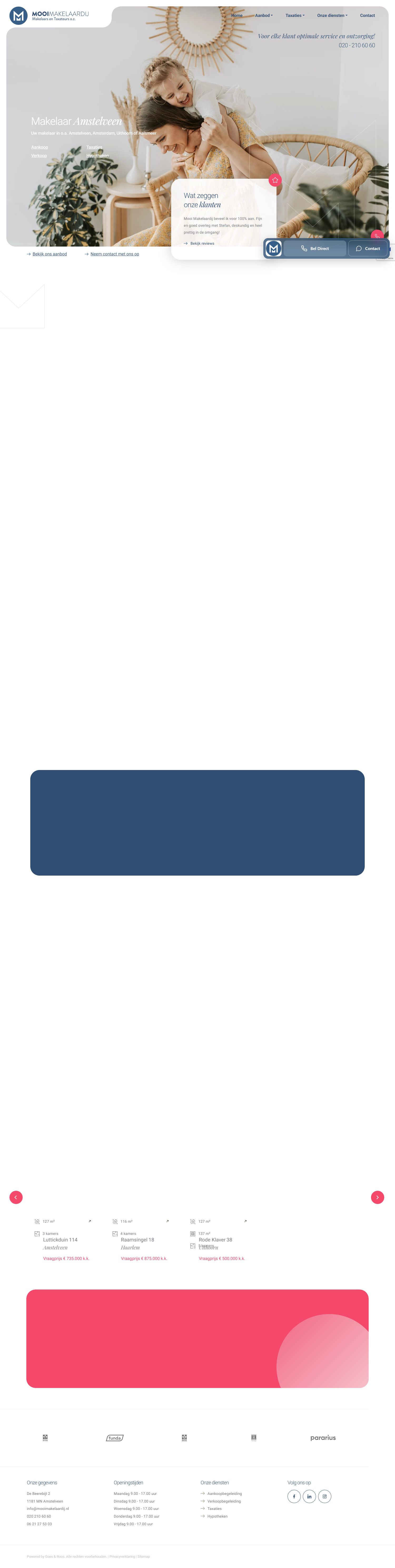 Screenshot van de website van www.mooimakelaardij.nl