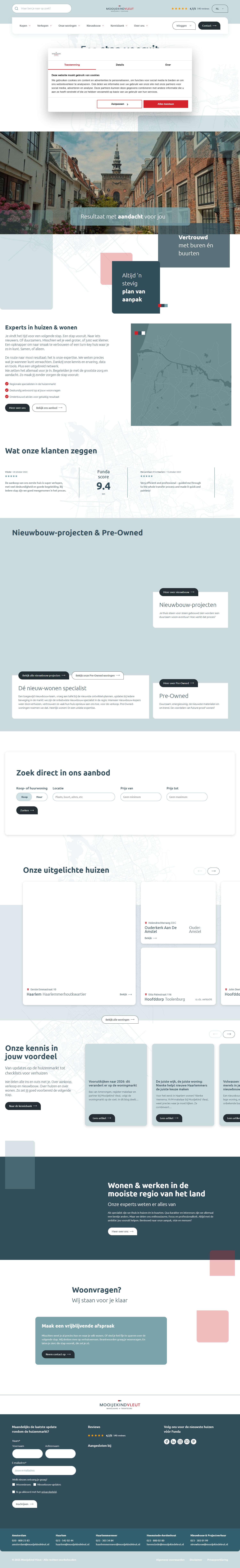 Screenshot van de website van mooijekindvleut.nl