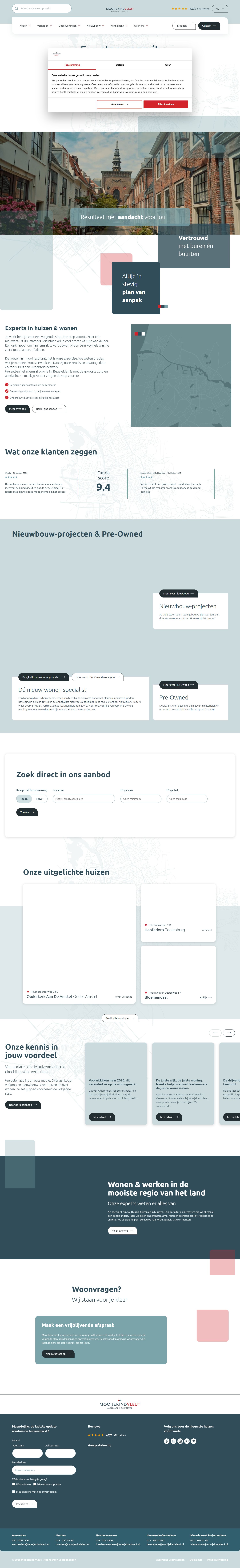 Screenshot van de website van www.mooijekindvleut.nl