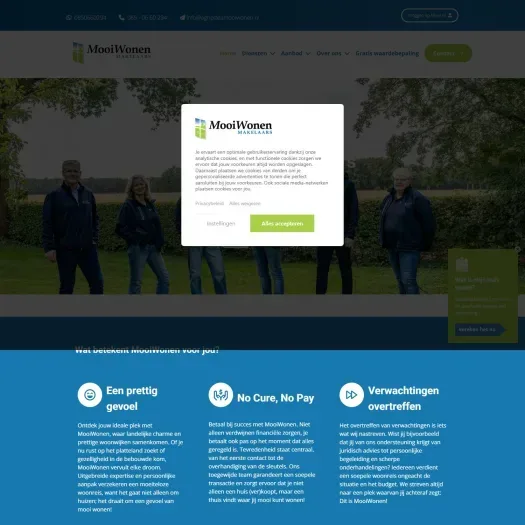Screenshot van de website van www.agriplazamooiwonen.nl