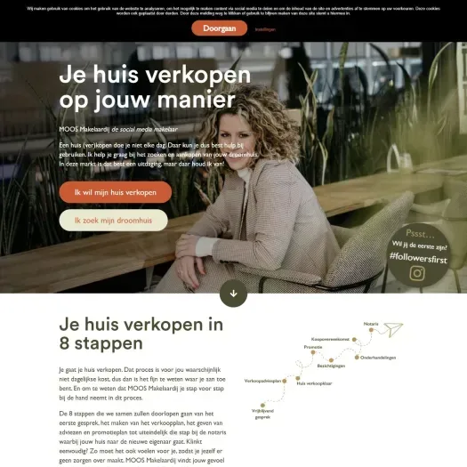 Screenshot van de website van www.moosmakelaardij.nl
