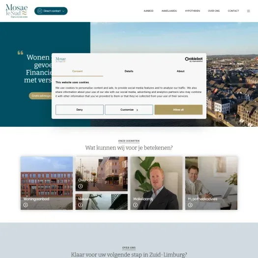 Screenshot van de website van www.mosaelesud.nl
