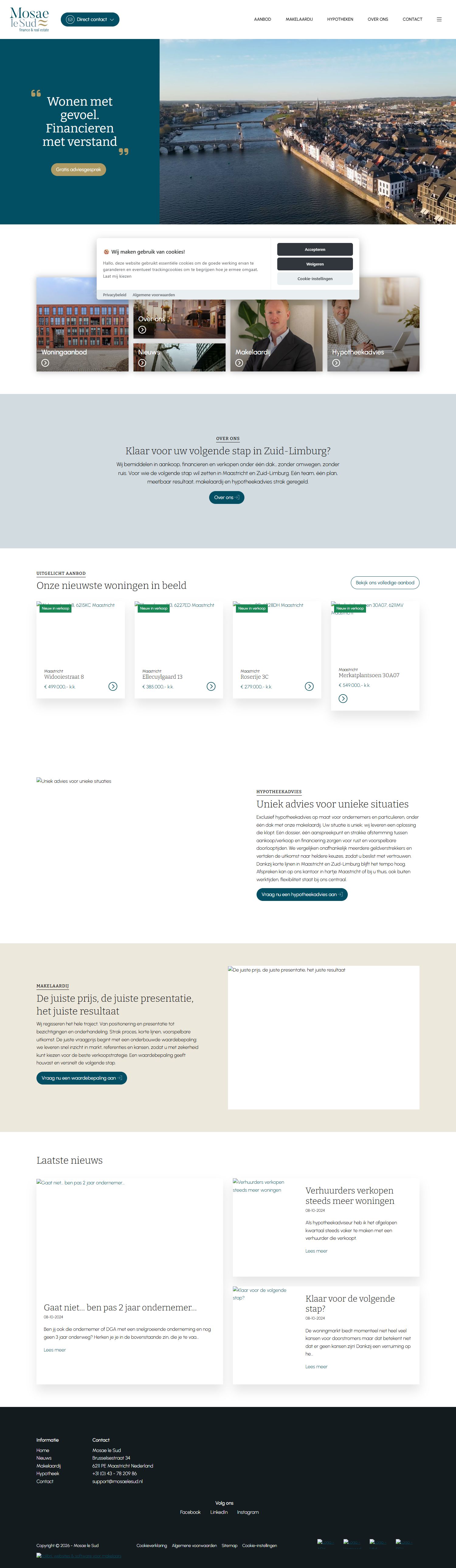 Screenshot van de website van www.mosaelesud.nl