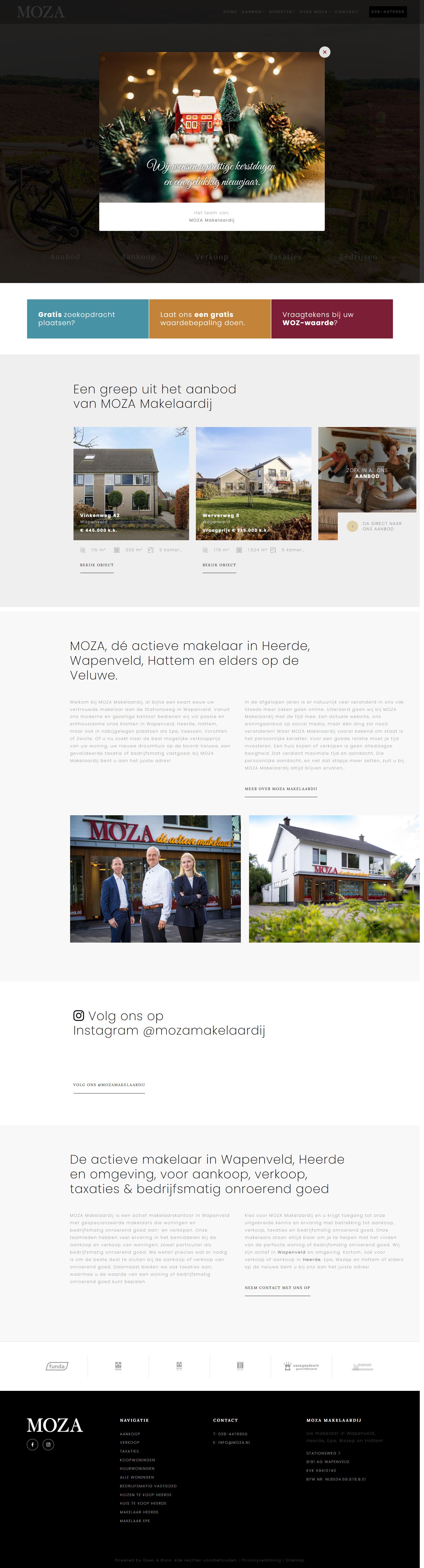 Screenshot van de website van www.moza.nl