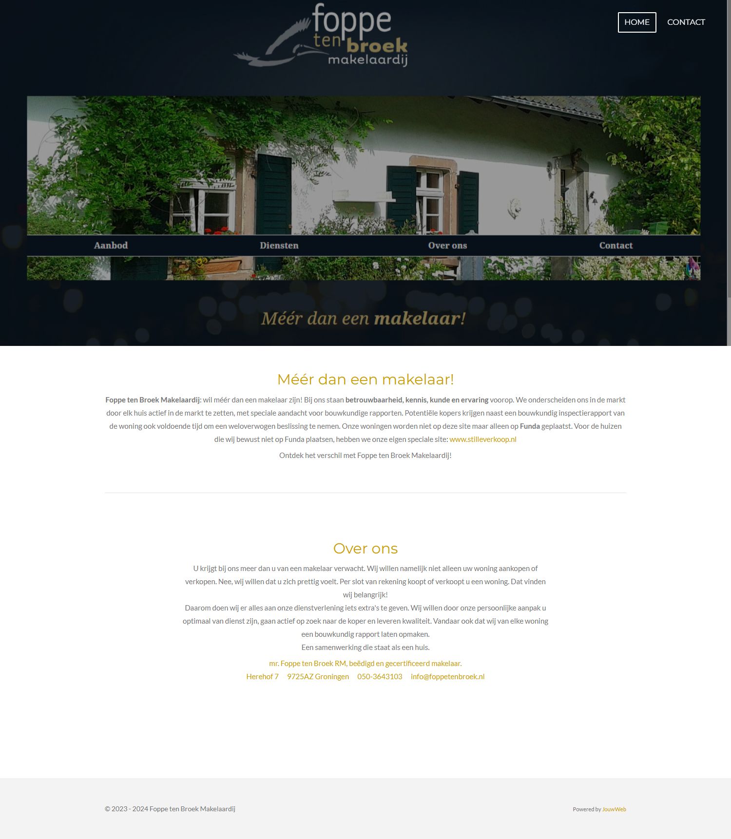 Screenshot van de website van www.foppetenbroek.nl