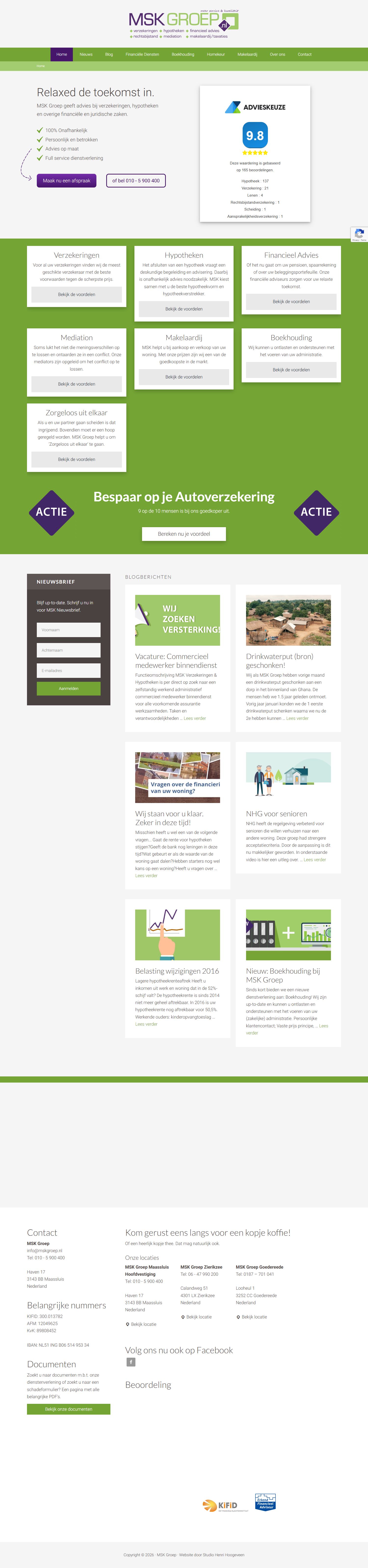 Screenshot van de website van www.mskgroep.nl