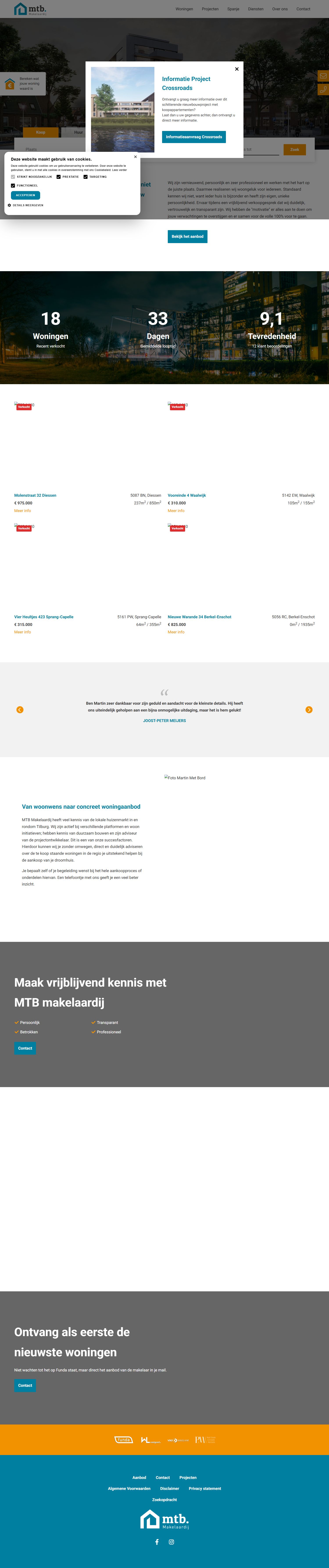 Screenshot van de website van www.mtbmakelaardij.nl