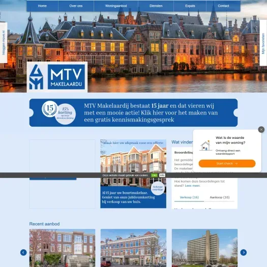 Screenshot der Website von www.mtvmakelaardij.nl