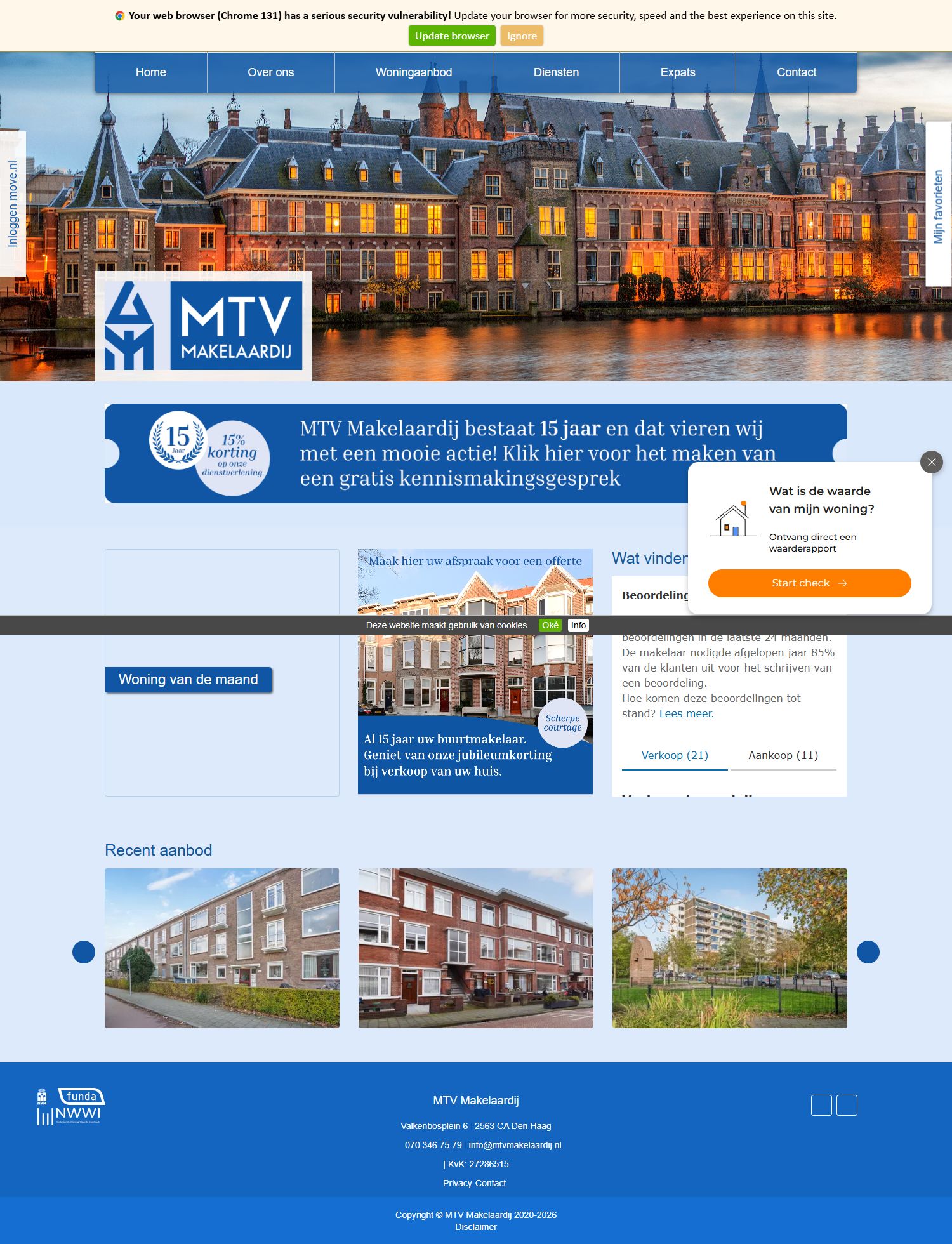 Screenshot van de website van www.mtvmakelaardij.nl