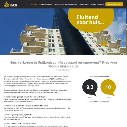 Screenshot der Website von www.mudde-makelaardij.nl