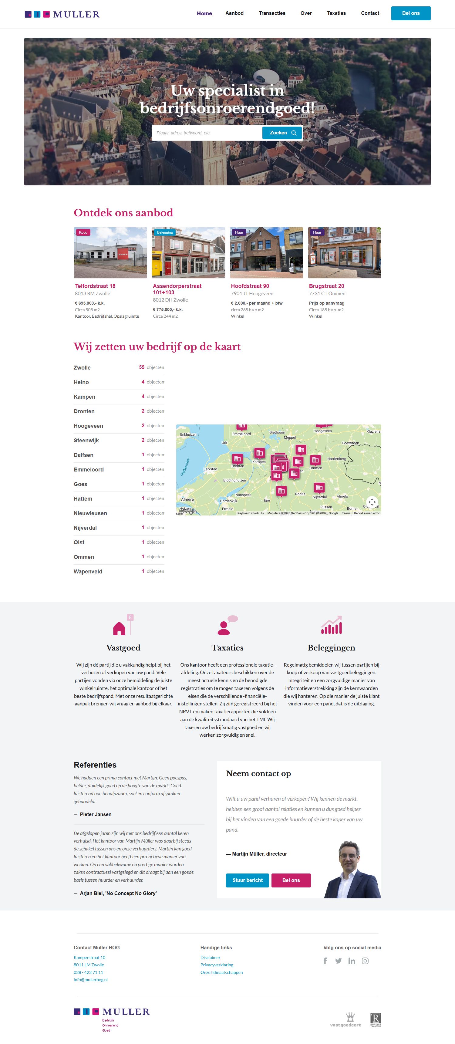 Team foto van Muller Bedrijfs Onroerend Goed