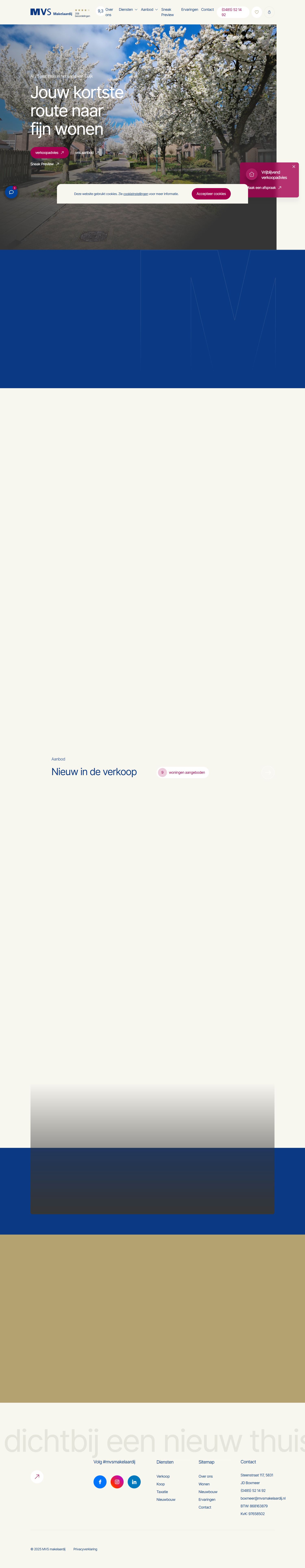 Screenshot van de website van www.mvsmakelaardij.nl