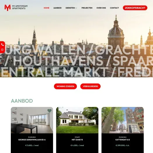 Capture d'écran du site web de www.myamsterdamapartments.com