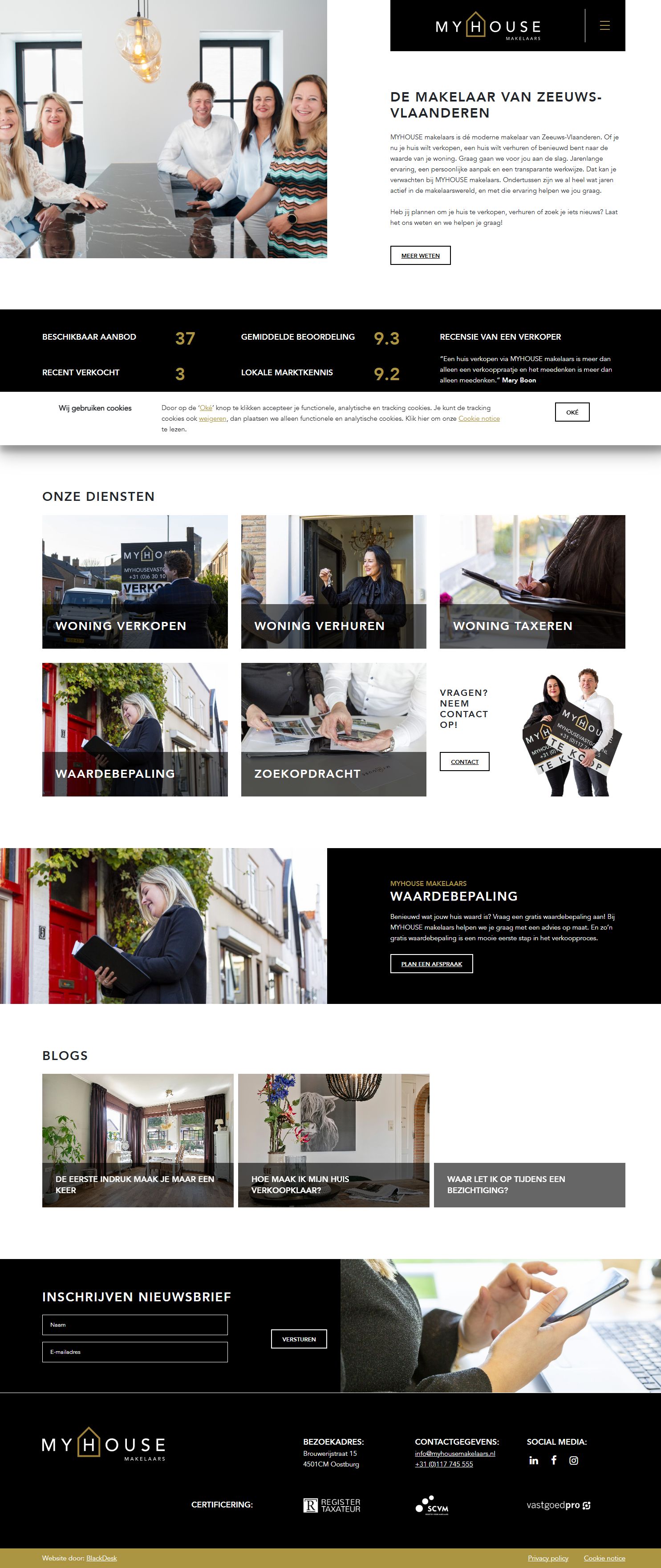 Screenshot van de website van www.myhousemakelaars.nl