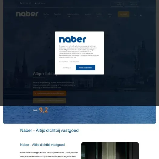 Screenshot of the website of www.naber.nl