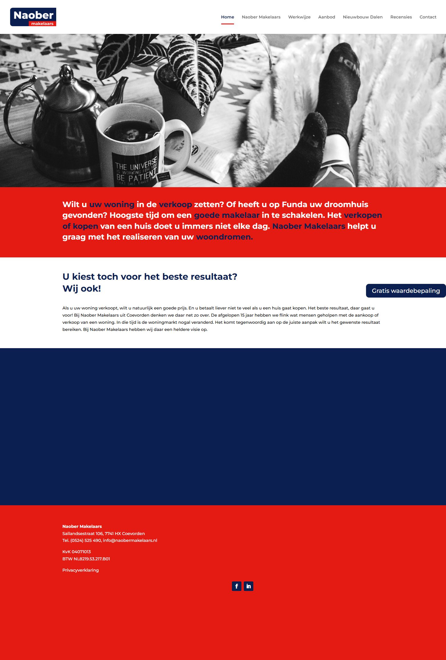 Screenshot van de website van www.naobermakelaars.nl