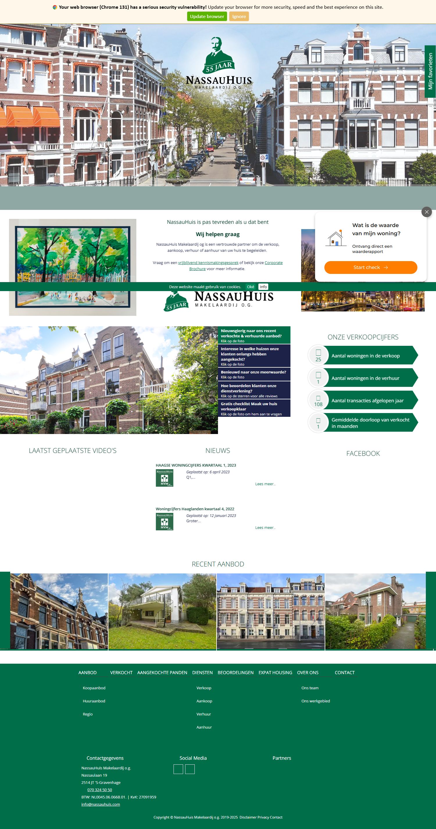 Screenshot van de website van www.nassauhuis.com