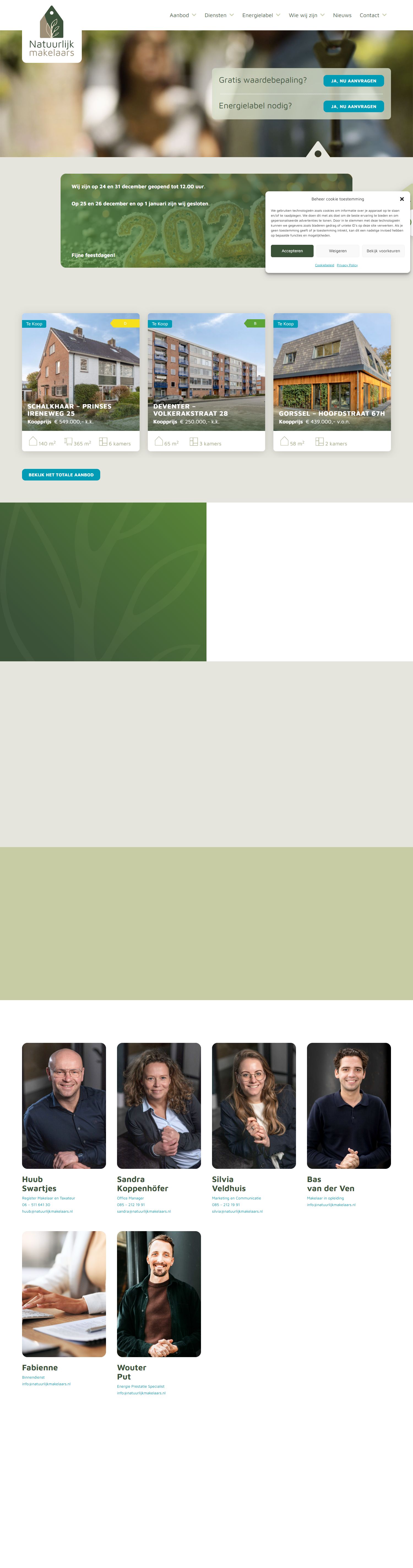 Screenshot van de website van www.natuurlijkmakelaars.nl